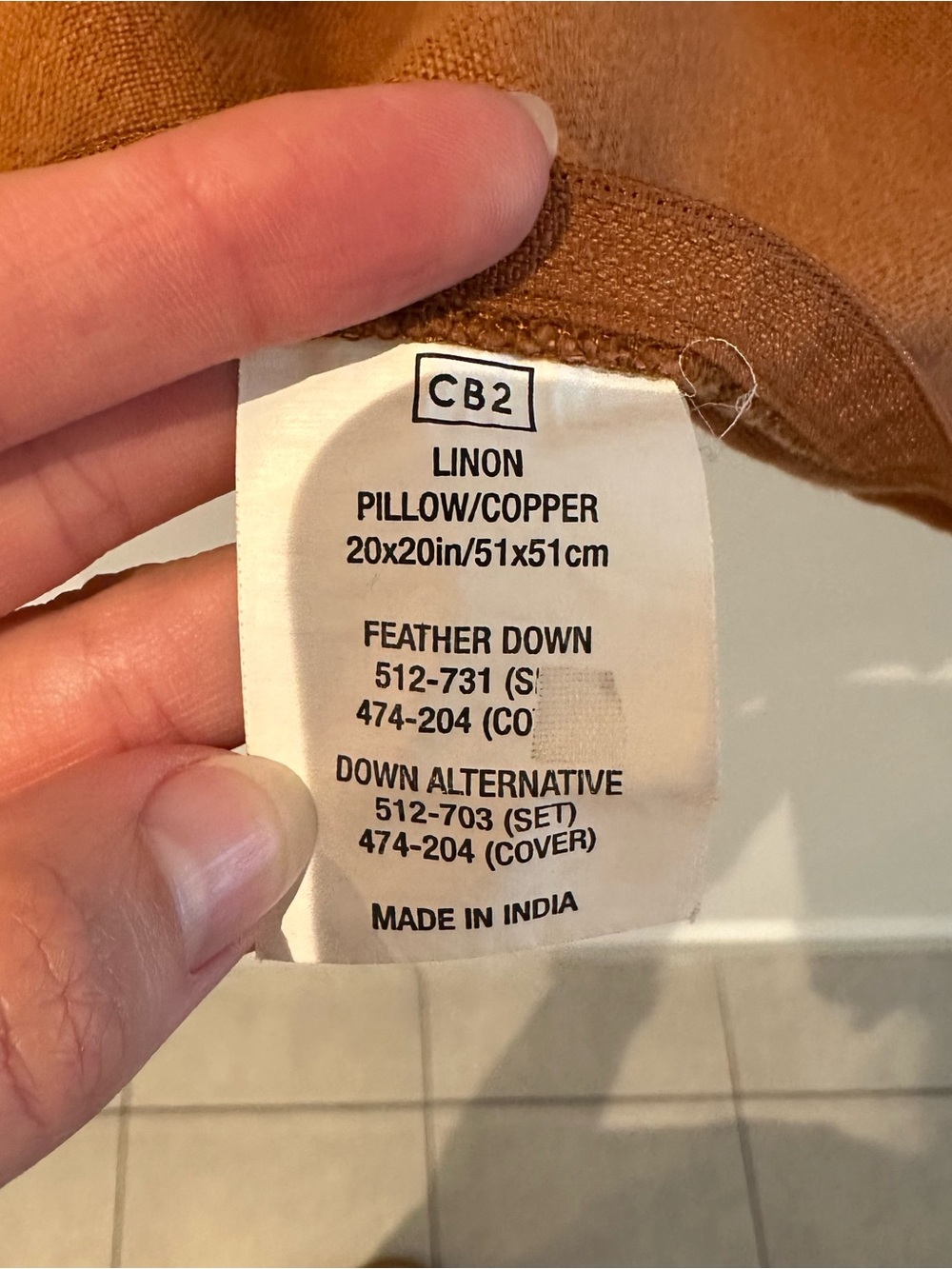 CB2 Copper Linen Throw Pillowcase - Qty 2 - Picture 5 of 5